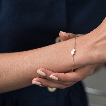 Золотой браслет "Сердечко" б02922 №2