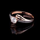 Золотое помолвочное кольцо с фианитами к03834 от ювелирного магазина Оникс - 7