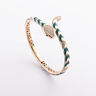 Жорсткий браслет "Змія" у жовтому золоті (фіаніти, емаль) б05170 от ювелирного магазина Оникс