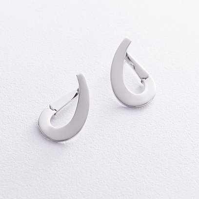 Сережки "Крапельки" у білому золоті с08479 №2