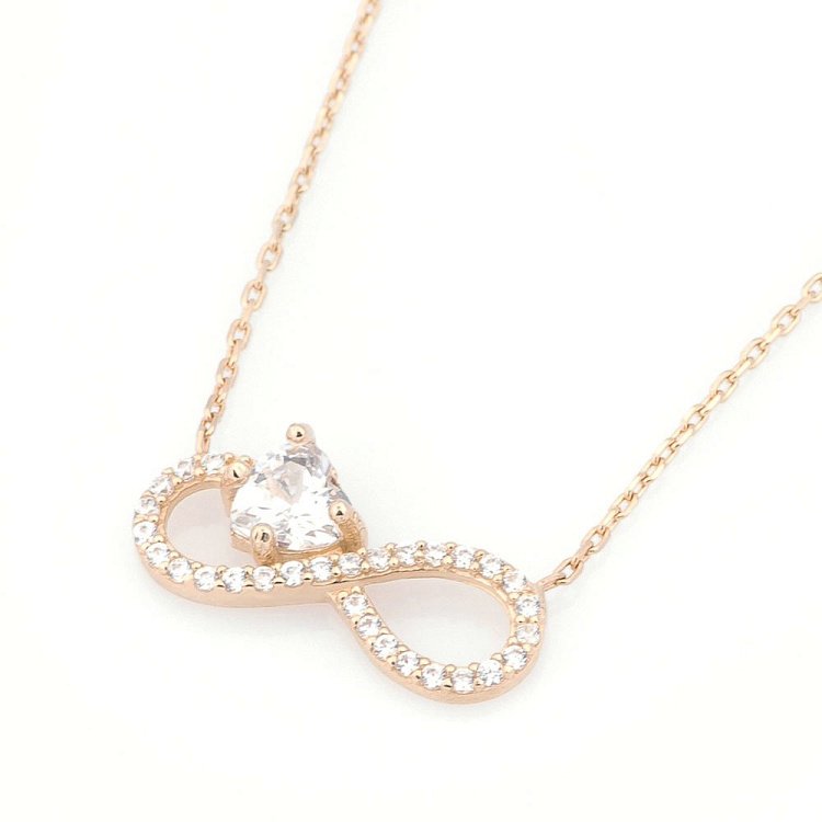 Золотое колье "Бесконечность с фианитом" кол01108 от ювелирного магазина Оникс