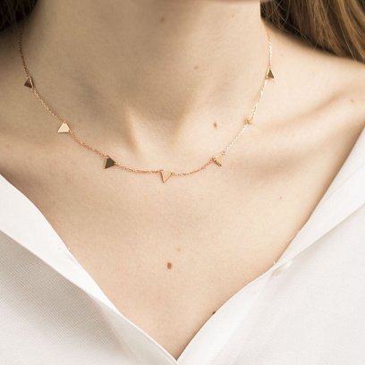 Золоте кольє "Трикутники" кол01455 №3