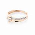 Золотое помолвочное кольцо (фианиты) к05553 от ювелирного магазина Оникс - 1