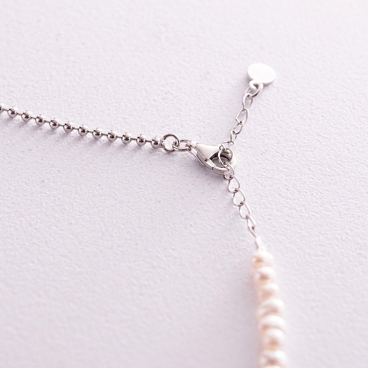 Срібне кольє "Перлинки та кульки" 181233 від ювелірного магазину Онікс - 6