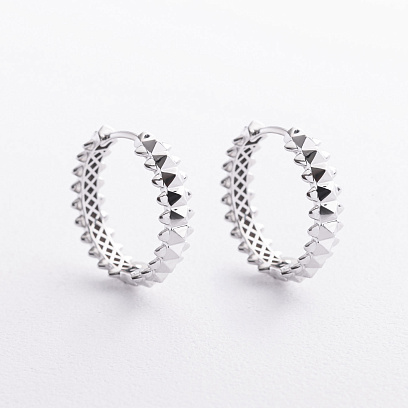 Сережки - кільця в білому золоті с09331