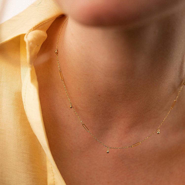 Кольє з кульками у жовтому золоті кол02384 від ювелірного магазину Онікс - 3