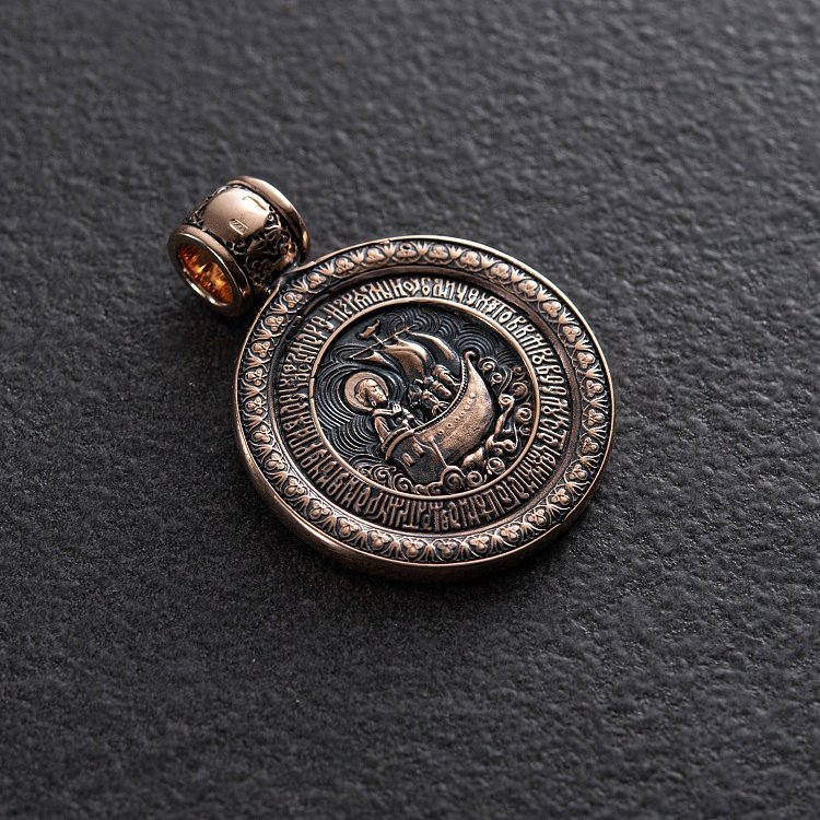 Підвіска "Св. Миколай Чудотворець Чудо про трьох корабельник" (чорніння) п01654 від ювелірного магазину Онікс - 2