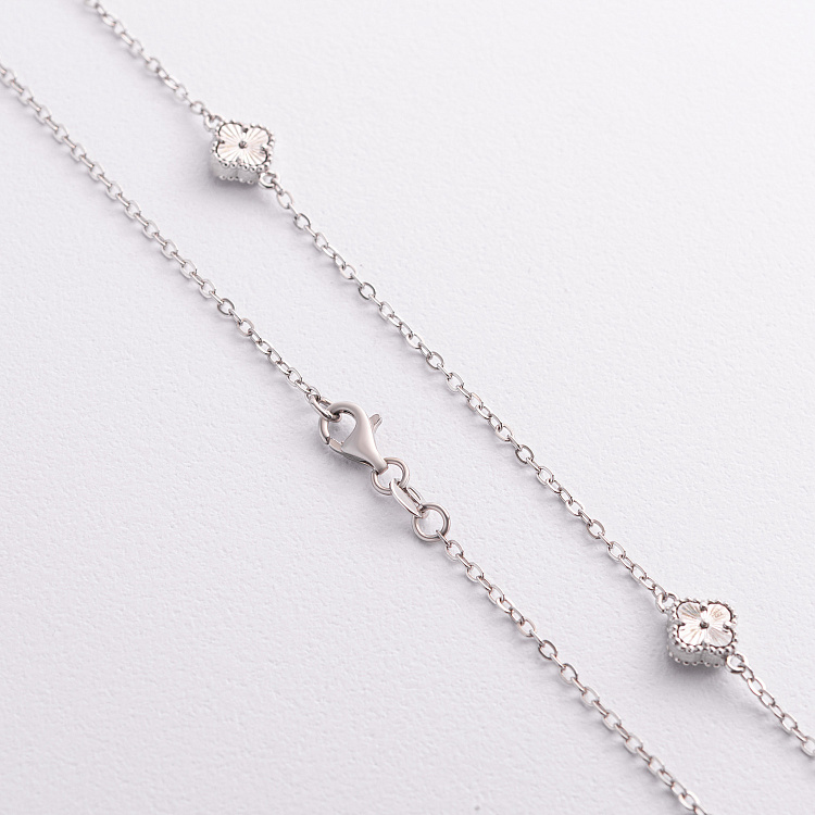 Серебряное колье "Клевер" 181359 от ювелирного магазина Оникс - 2