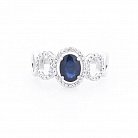 Срібний перстень (синій сапфір, фіаніти) 111527 от ювелирного магазина Оникс - 2