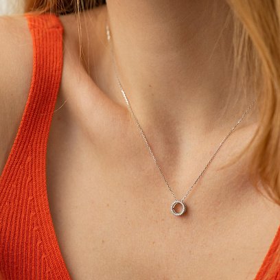 Золотое колье с черными и белыми бриллиантами 724841121 №4