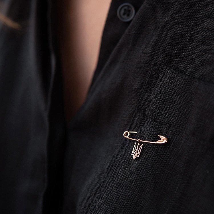 Золота шпилька "Герб України - Тризуб" зак00332 від ювелірного магазину Онікс - 1