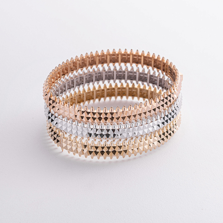 Жесткий браслет "Pauline" в желтом золоте б05649 от ювелирного магазина Оникс - 6