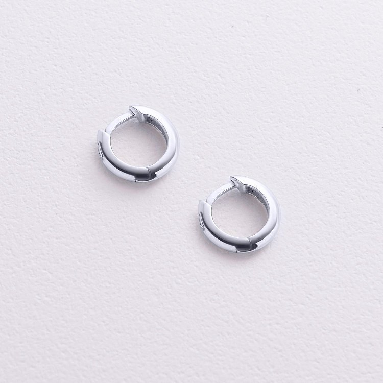 Сережки - кільця "Maya" у білому золоті с09186 від ювелірного магазину Онікс