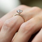 Помолвочное золотое кольцо с фианитом к07638 от ювелирного магазина Оникс - 5