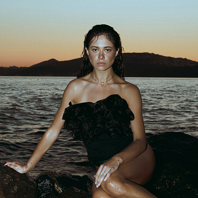 Колье - чокер "Emilia" (желтое золото) с шариками кол02615 №4