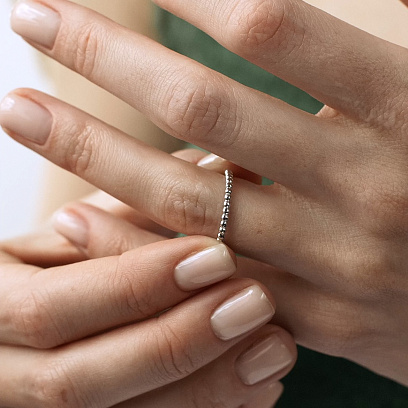 Шариковое кольцо "Одри" в серебре 7088 №6