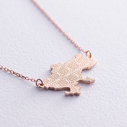 Колье "Моя Украина" в красном золоте (возможна гравировка) кол02221 №4