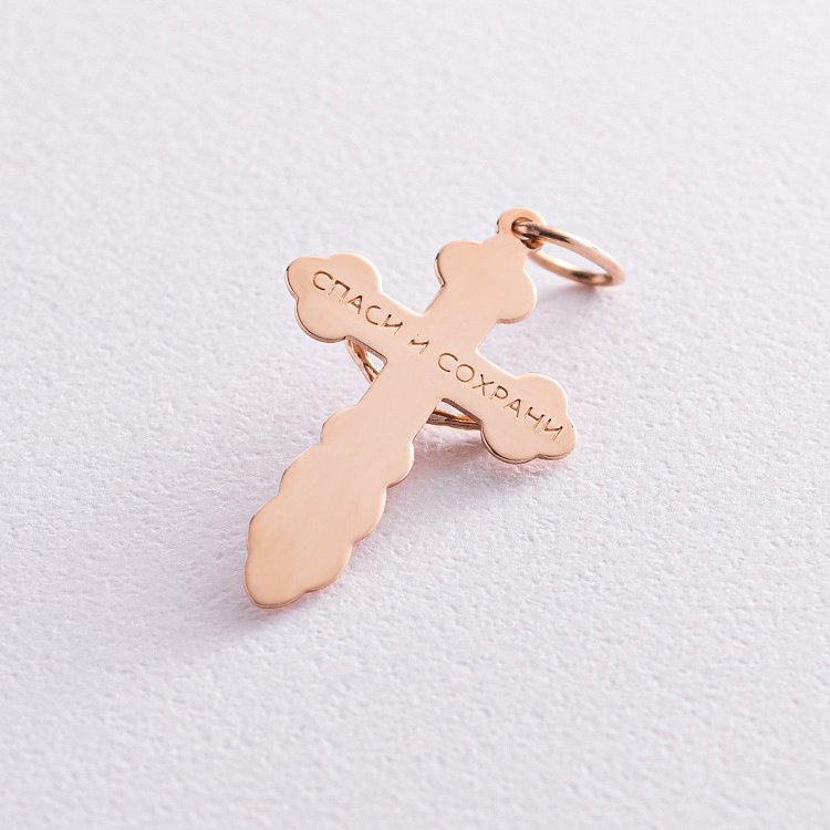 Золотий православний хрестик п02442 від ювелірного магазину Онікс - 2