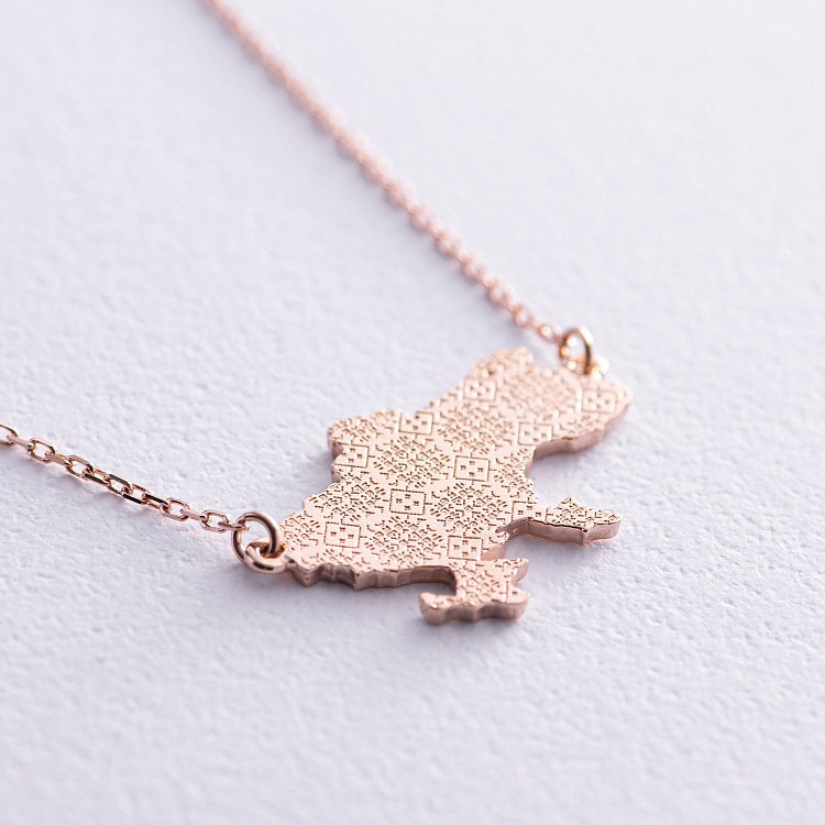 Колье "Моя Украина" в красном золоте (возможна гравировка) кол02221 от ювелирного магазина Оникс - 6