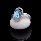 Золотое кольцо с голубым топазом и бриллиантами C01083R от ювелирного магазина Оникс - 4