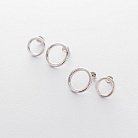 Срібні сережки-пусети "Маленький кругообіг" 1.1 см 122490 от ювелирного магазина Оникс - 1