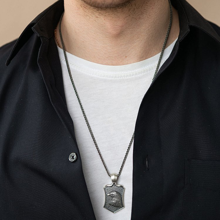 Чоловічий срібний кулон "Орел" 377 від ювелірного магазину Онікс - 4