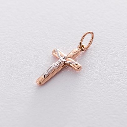 Золотой крестик с распятием "Спаси и сохрани" п03301