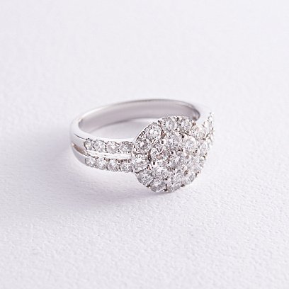 Кольцо в белом золоте с бриллиантами ккит513 №5