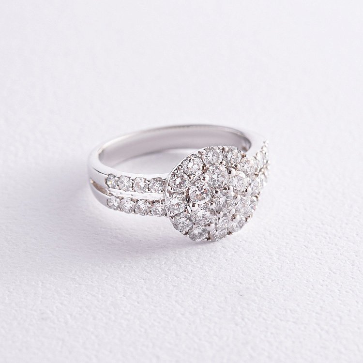 Кольцо в белом золоте с бриллиантами ккит513 от ювелирного магазина Оникс - 4