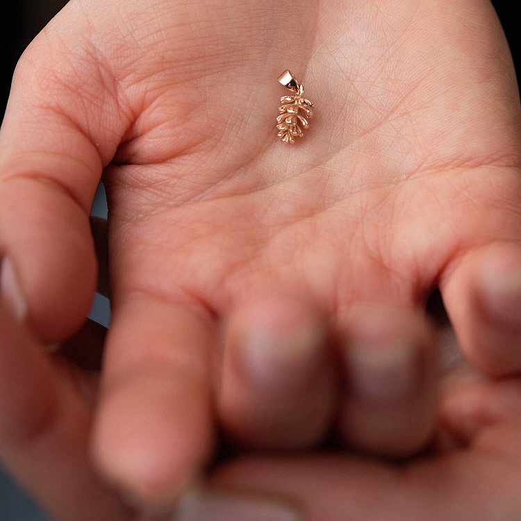 Кулон "Шишка" у червоному золоті п03772 від ювелірного магазину Онікс - 4