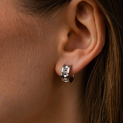 Серебряные серьги - кольца "Gina" 123552 №2