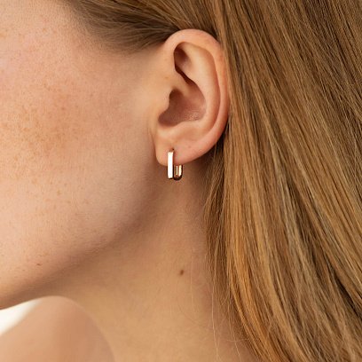 Прямоугольные серьги "Lydia" (красное золото) с08707 №2