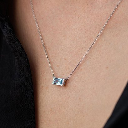 Золоте кольє (топаз, діаманти) колб0119sm №2