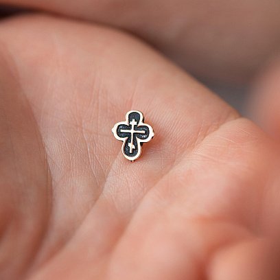 Золотой крестик с чернением п02666 №4