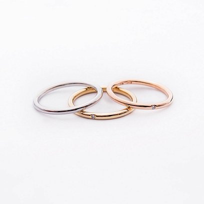 Золота каблучка з діамантом в стилі мінімалізм обрб0002 №6