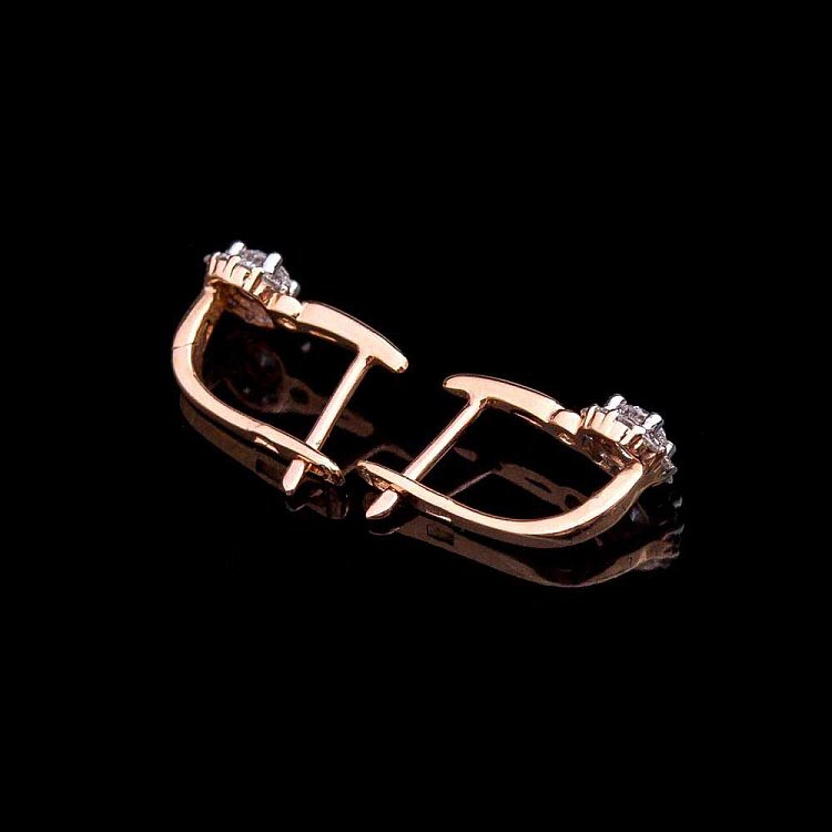 Золоті сережки з діамантами сб02772 від ювелірного магазину Онікс - 1