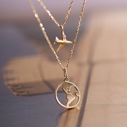 Кольє в жовтому золоті "Навколосвітня подорож" кол01685 №12