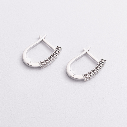 Золотые серьги с бриллиантами 345231121 №2