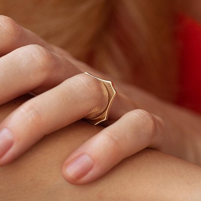 Кольцо "Астрид" в желтом золоте к07591 №5