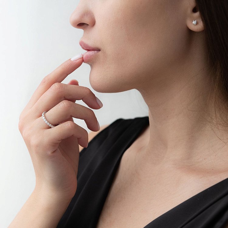 Золота каблучка з діамантами кб0334mr від ювелірного магазину Онікс - 6