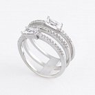 Срібний перстень з фіанітами 111842 от ювелирного магазина Оникс - 1