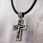 Мужской серебряный православный крест "Распятие" с ониксом 1070о от ювелирного магазина Оникс - 3