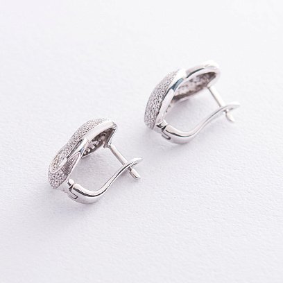 Серьги в белом золоте с бриллиантами с783 №3