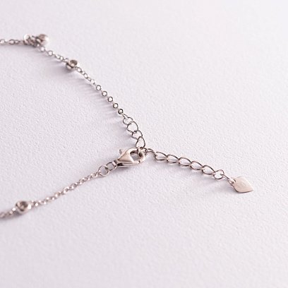 Серебряное колье с белыми фианитами 18995 №5