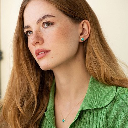 Золоте кольє (бірюза, діаманти) колб0126sc №4