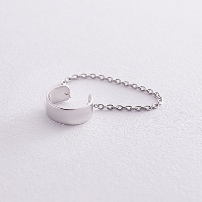 Серебряная серьга - каффа с цепочкой 912-01403 №3
