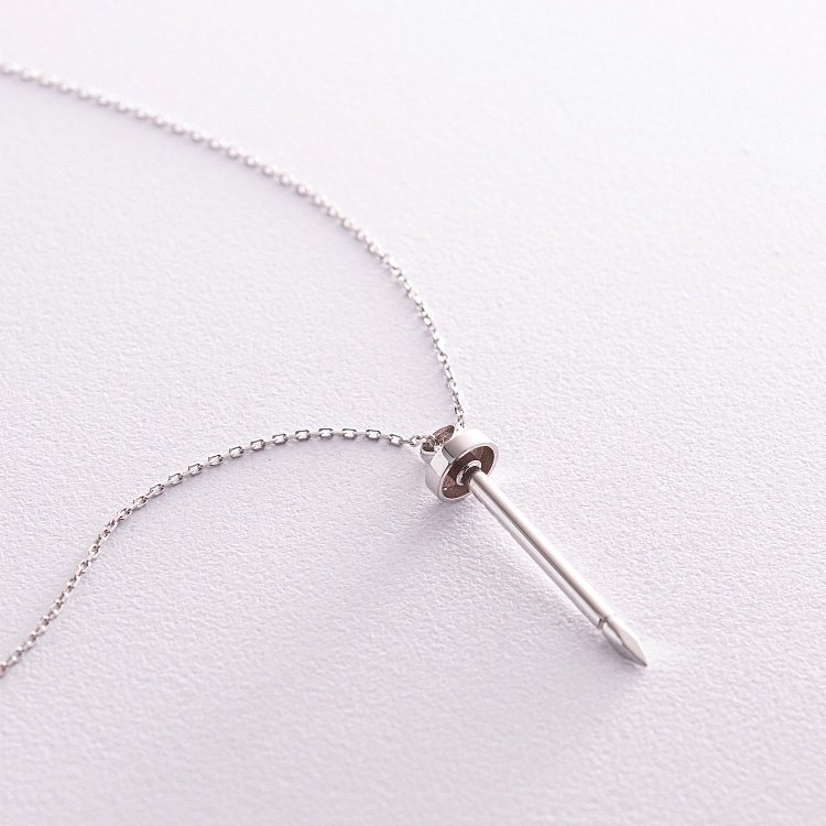 Кольє "Цвях" у білому золоті кол02327 від ювелірного магазину Онікс - 6