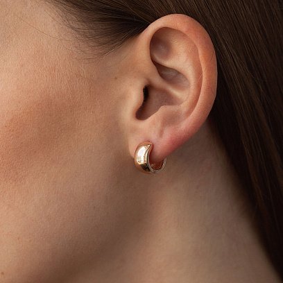 Серьги - кольца в красном золоте с06961 №6