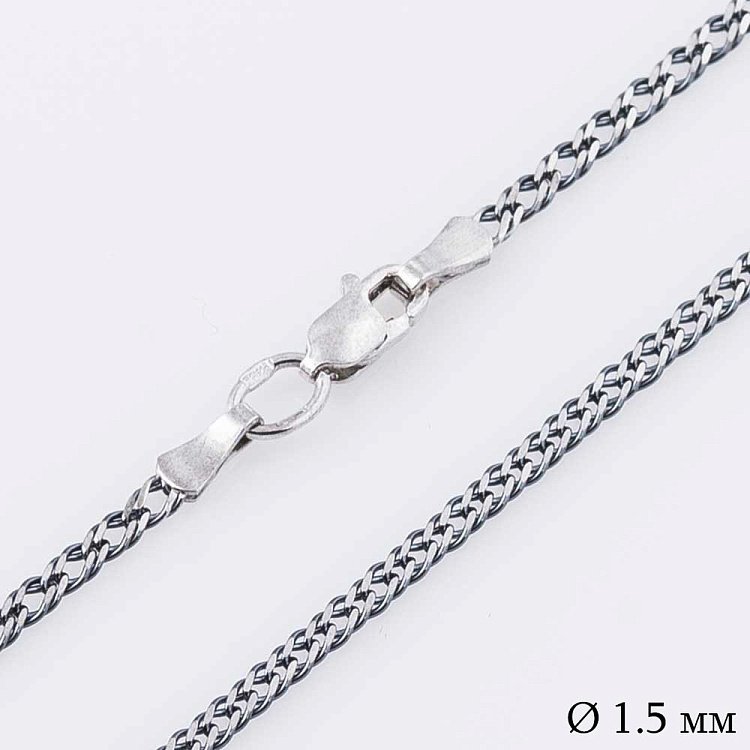 Срібний чорнений ланцюжок плетіння Подвійний ромб 10262 від ювелірного магазину Онікс