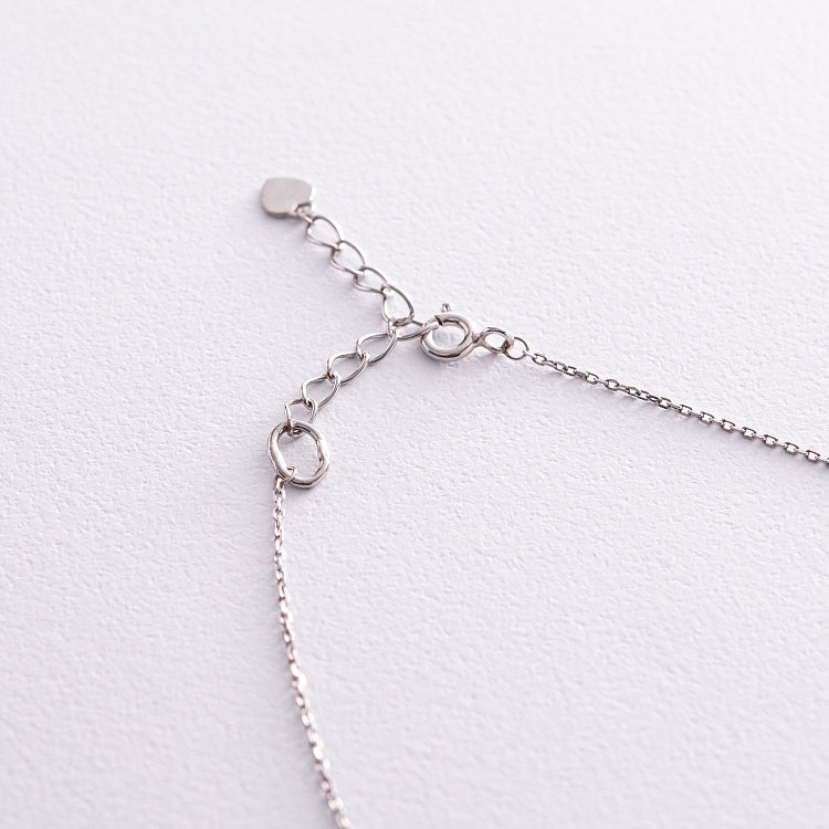 Срібне кольє - краватка з фіанітами 908-01215 від ювелірного магазину Онікс - 5